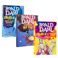 English original Roland Dahl series 3 volumes Charlie and chocolate / great father fox / big glass elevator Roald Dahl childrens interesting fantasy literature novel Chapter Book