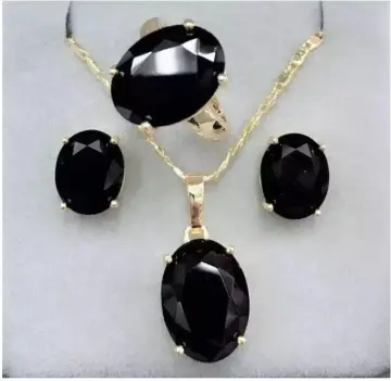 Sterling 925 Honey Amber, Black Onyx, and Sparkling Cubic Zirconia Nec –  Kat's Jewelry Magic