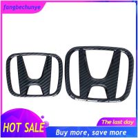 【 ร้อนแรง 】（Carbon）2pcs Honda City 2011-2013 Front&amp; Rear Car Logo Emblem