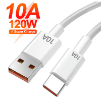 สายชาร์จ USB Type C สายดาต้าเครื่องชาร์จ USB-C สาย10A 120วัตต์สายเคเบิลเร็วสุดสำหรับ Huawei Xiaomi HUAWEI Poco อย่างรวดเร็ว