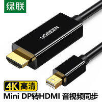 สหภาพสีเขียว miniDP เลี้ยว HDMI วิดีโอ 4K สาย HD การเชื่อมต่อโน้ตบุ๊กจอภาพโปรเจคเตอร์ทีวีขนาดเล็ก DP สาย .