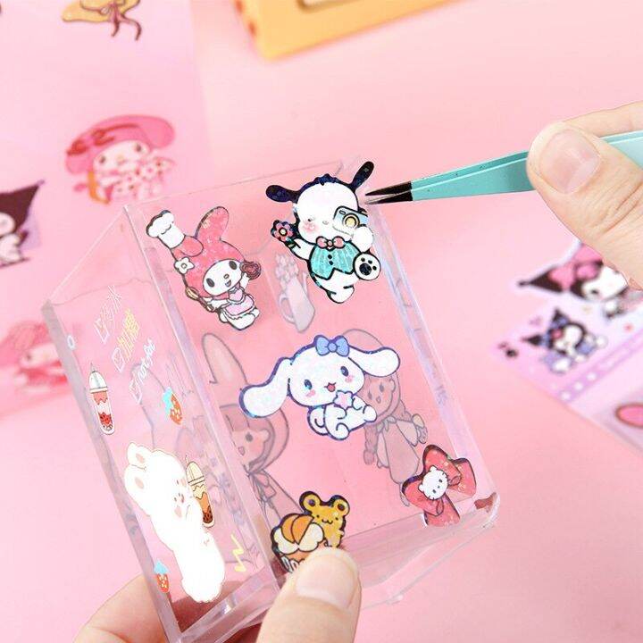 10pcs-sanrio-guka-pochacco-hellokitty-sticker-kuromi-hand-account-posters-decoration-office-stickers-stationary-wholesale