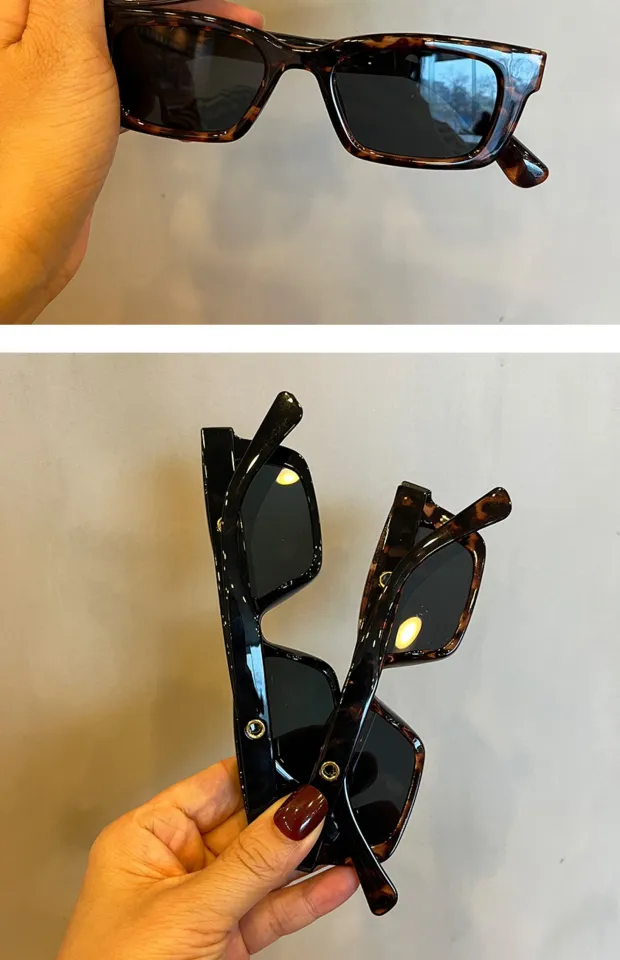 European and American Retro Rectangular Disco Sunglasses Jenny Same  Sunglasses Women Kuchao Black Cat Eye Hot Mom Glasses Trendy