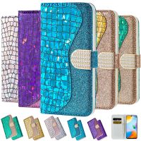 เพชร Glitter สำหรับ Samsung Galaxy A13 A12 A22 A32 A33 A42 A52 A52S A53 A72 A73 5G A01 A11 A21S A51 A71ปกหนังสือ