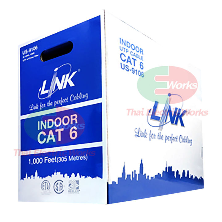 link-สายแลน-ภายในอาคาร-cat6-utp-cable-305m-indoor-link-us-9106lszh-สายยาว-305เมตร