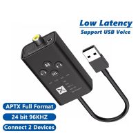 APTX Transmitter Support 24 Bit 96KHZ USB Plug and Play Adapter Connect 2 Devices Qualcomm 5.2 Low Latency Calling