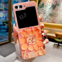 ใหม่เคสโทรศัพท์มือถือนิ่มลายดอกทานตะวันปลอกสำหรับ Samsung กาแลคซีแซดเดอร์ลายตัวการ์ตูนน่ารัก Flip5 Samsung Z ฝาพับได้5เคสโทรศัพท์มือถือขอบซิลิโคนฟ้าเรย์คลุมทั้งหมดกาแล็คซี่ Z FLIP5 2023