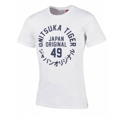 Onitsuka Tiger Casual White Mens Short Sleeve Tee TShirt Top 110981 0001 DD78