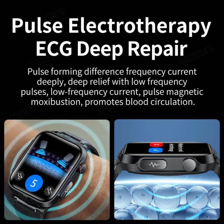 ชีพจร-electrotherapy-สมาร์ทวอทช์น้ำตาลในเลือด-ecg-ppg-ที่แม่นยำความดันโลหิตร่างกายอุณหภูมิสมาร์ทวอท์ชอัตราการเต้นของหัวใจ