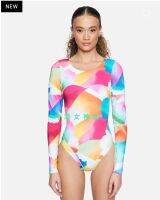 [COD] 22 Hurley surfing sun protection long-sleeved half-body one-piece swimsuit jellyfish quick-drying summer girl UPF50