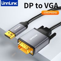 Unnlink kabel Displayport ke VGA kabel 1080P 60HZ DP Male ke VGA Male kabel 1-2Meter untuk proyektor Display Laptop PC