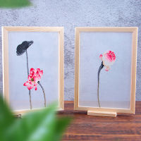 Chinese Flower Lotus DIY Suzhou Embroidery Kit Cross Stitch with Wooden Frame Needlework Art Unfinished Handwork Craft Gift