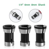 【DT】hot！ 1pc 3PCS Set collets 6.35mm 8mm 6mm collet chuck Engraving Trimming machine Electric Router Milling Cutter Accessories