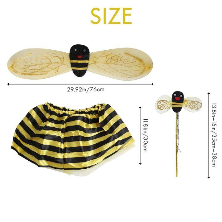 4pc-bumble-bee-honey-girls-kids-fairy-halloween-fancy-dress-up-party-costume