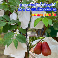 แพคละ 100 ใบ ถุงกระดาษห่อผลไม้ มีลวดมัดปาก ขนาด 20x30 ซม. ห่อมะม่วง ห่อชมพู่ ห่อกระท้อน ราคา 250 บาท