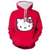 Sudadera con capucha de dibujos animados 3D de Hello Kitty para niñas, Sudadera con capucha para niñas, Top para niñas, jersey para niños, ropa para jóvenes