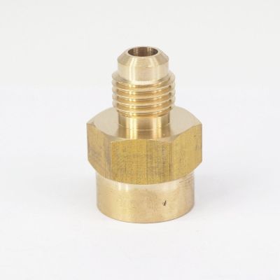 SAE Thread 7/16 -20UNF Fit Tube OD 1/4 x 1/4 NPT Female Brass SAE 45 Degree Pipe Fitting Adapter