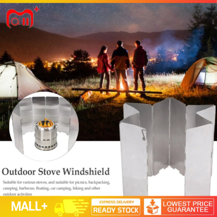 Portable Gas Stove Windshield Outdoor Picnic Wind Deflector 10 Plates