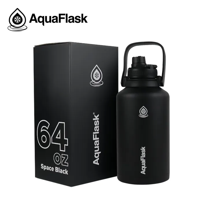 Aqua Flask (64oz) Aquaflask Wide Mouth W  Flip Cap  Spout Lid  Flexible 