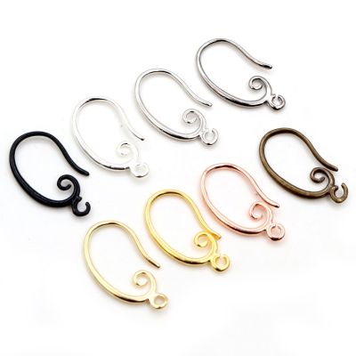 10pcs 19x11mm High Quality Classic 8 Colors Plated Brass French Earring Hooks Wire Settings Base Settings Whole Sale