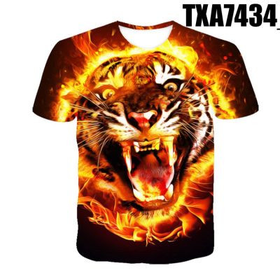 s T shirt 3D Print Graphic Tiger Animal Print The lion wolves Short Sleeve Daily Wear Tops Streetwear