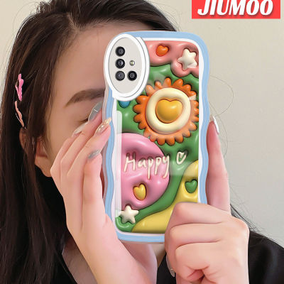 JIUMOO เคส M40s ปลอกสำหรับ Samsung Galaxy A51 4G A51 5G ลายการ์ตูน3D ดอกทานตะวันสุดสร้างสรรค์สีสันสดใสลายคลื่นป้องกันเลนส์กล้องเคสโทรศัพท์แบบใสเคสนิ่มโปร่งใสกล่องกันกระแทกซิลิโคน