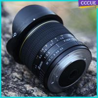 Cccccvue 8Mm เลนส์ตาปลาทรงกลม180 ° มุมมุม F3.5-F22มุมกว้างเลนส์