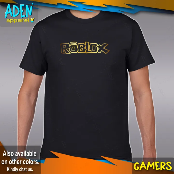 Aden Gold Metallic Roblox Shirt Logo Gamers Tshirt Tee Shirts T-Shirt Kids  Adult Size (Black) | Lazada Ph