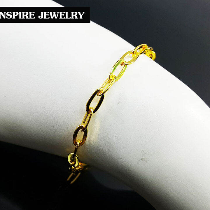 inspire-jewelry-สร้อยข้อมือทองลายโซ่ยาว-18-นิ้วปราณีตมาก