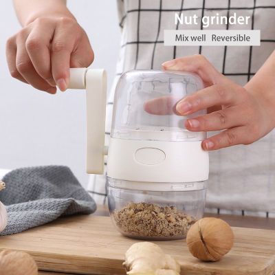Nut Grinder Peanut Crusher Garlic Press Multifunctional Hand Shake Dry Fruits Gadget Manual Food Processor Kitchen Accessories