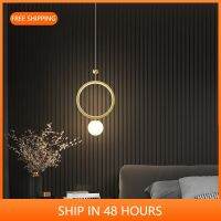 Modern Led Ring Pendant Light for Bedroom Bedside Entrance Hanging Lamp Decoration Lighting Bathroom Ceiling Droplight Lampara