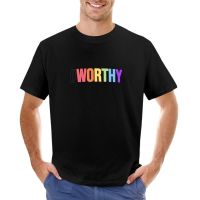 # Worthy-Bold Text &amp; Black Tagar T-Shirt Plus Ukuran Atasan Disesuaikan T-Shirt Pria S-4XL-5XL-6XL