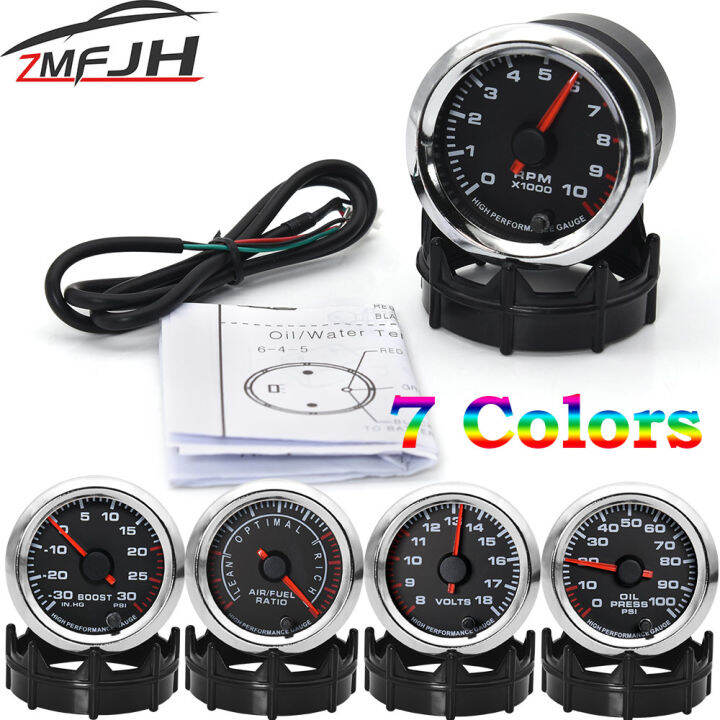 A 7 warna Auto Tachometer kereta Tacho Gauge 0 10000 RPM Meter 2