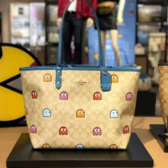 Reversible City Tote in Signature Canvas with PacMan Ghosts Print - Seven  Season