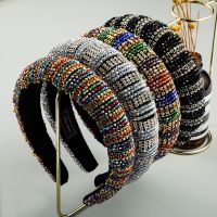 【cw】 wedding Sparkly Rhinestones Hair Accessories Wide Weaving Hairbands Headband Hoop women Fashion