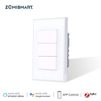 Zemismart Tuya Zigbee 3 Gangs Light Switch with Neutral Wall interruptor US AU Smart Switch Alexa Google Home Voice Control