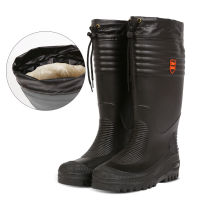 Winter rain boots warm cotton rain shoes mens high-barrel water shoes water boots plus fur rubber shoes men boots