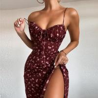 Floral Dress Cottagecore Vestido Party Sexy Elegantes Para Mujer Midi Slip Halter Robe Femme Verano 2021 Fall Sukienka W Kwiaty