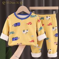 Winter Kids Clothing Sets Warm Fleece Pajamas For Boys Girls Thicken Children Dinosaur Sleepwear Baby Thermal Underwear Pyjamas