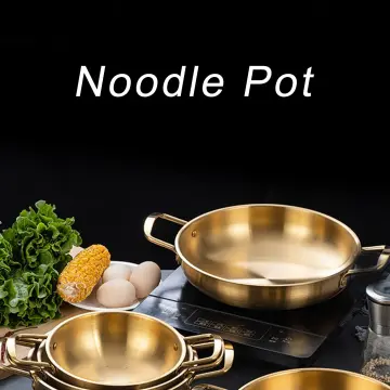 Ramen Pot, Stainless Steel Korean Style Ramen Cooking Pot With Lid