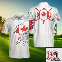 Im Canadian Golfer Cross Shirts For Men Love Playing Golf Gift 3 Button Fabric Polo Shirt XS-4XL