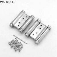 WSHYUFEI 2 pcsset 3 Inch Double open spring hinge Cafe Door Swing Door Stainless Steel Hinge With screw Furniture hardware