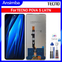 Ansimba หน้าจอ LCD 6.78นิ้วของแท้สำหรับ Tecno Pova 5 LH7n ชิ้นส่วนจอสัมผัสแอลซีดีของเครื่องแปลงดิจิทัลหน้าจอ LCD อะไหล่สำหรับหน้าจอ LH7n Tecno Pova 5