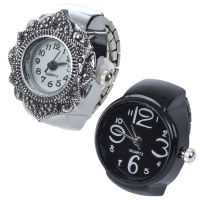 2 Pcs Finger Ring Watch 0.87 Inch, Tibetan Silver Color Flower Patten &amp; Arabic Number Quartz