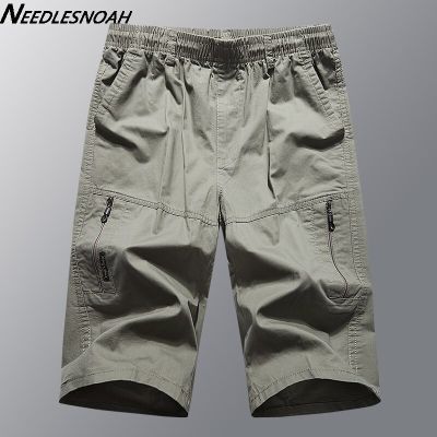 NEEDLESNOAH กางเกงคาร์โก้ผู้ชาย100% สำหรับฤดูร้อนใหม่2023กางเกงกางเกงขาสั้นบุรุษเบอร์มิวดายาวถึงเข่าทรงหลวมลำลอง