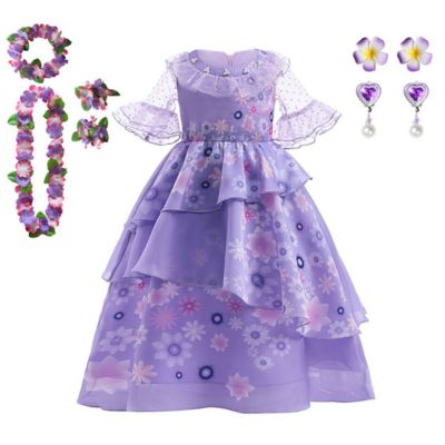 Encanto Costume Princess Dress Suit Charm for Girls Cosplay Isabela Mirabel Carnival Christmas Birthday Party Halloween Clothes