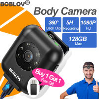 BOBLOV W4 Body Mini Action Portable Wearable Camera  กีฬาขนาดเล็กสวมใส่ได้กล้องถ่ายรูปแบบ 128GB HD 1080P 950MAh 5H Recording Motion Detect DVR Video Recorder บันทึกวิดีโอเครื่องบันทึกเสียง BodyCam Motorcycle Dash Cam For Vlogging