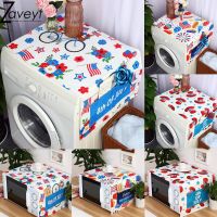 Independence Day United States Print Linen Dust Cover Washing Machine Cover USA Flag Hat Theme Refriger or Oven Microwave Cover Washer Dryer Parts  Ac