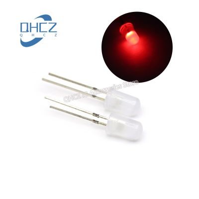 100pcs 5MM red light fog-like long pin LED lamp beads light-emitting diode astigmatism frosted light cube In Stock Electrical Circuitry Parts