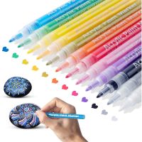 【hot】 12/24/36 Colors Paint Markers Set Water-Based 0.7-3mm for Canvas Glass Stone